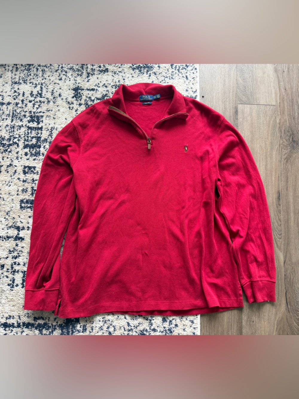 Polo by Ralph Lauren Red Quarter-Zip Sweater